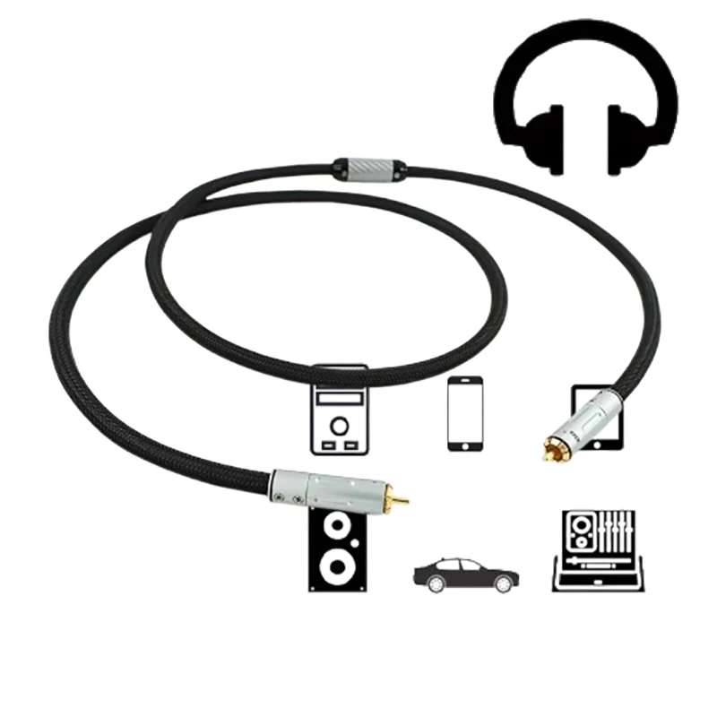 

Premium Pure Silver SPDIF Digital Coaxial Cable 75Ω for TV/Surround System Audio Transmission​