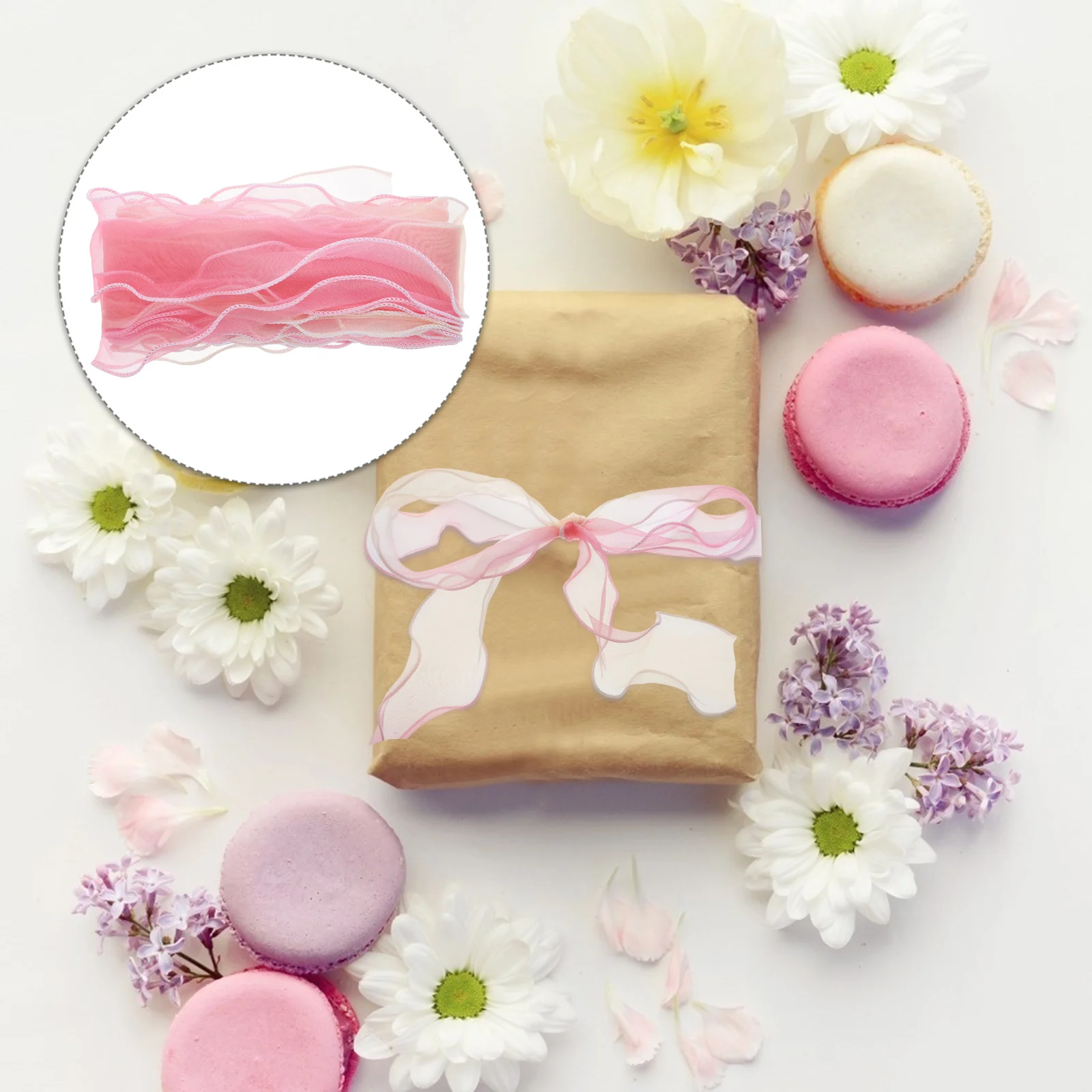 

10Pcs Durable Gradient Rainbow Tulle Ribbon For Creative Gifts Unique Present Ideas Festival Party Decorations Flower Packaging