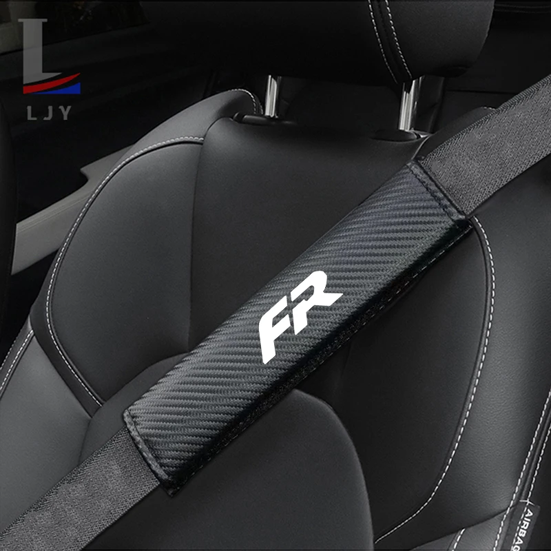 For Seat Leon FR Ibiza Altea Exeo Formula Racing Carbon fiber leather It contains thick sponge seat belt shoulder pads