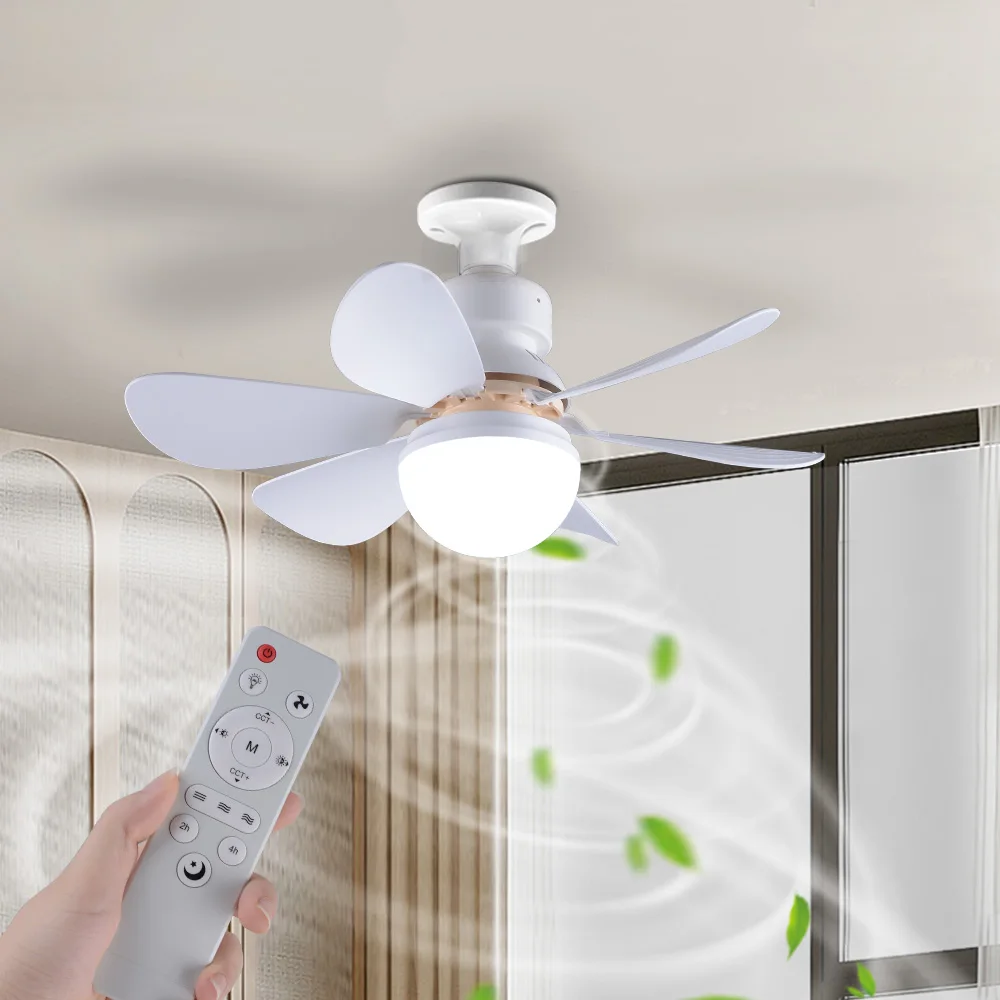 Remote Control LED Ceiling Fan with Lighting Lamp Blade Fan Lamp AC85-265V 30W E27 Converter Lamp for Bedroom Living Fan Light