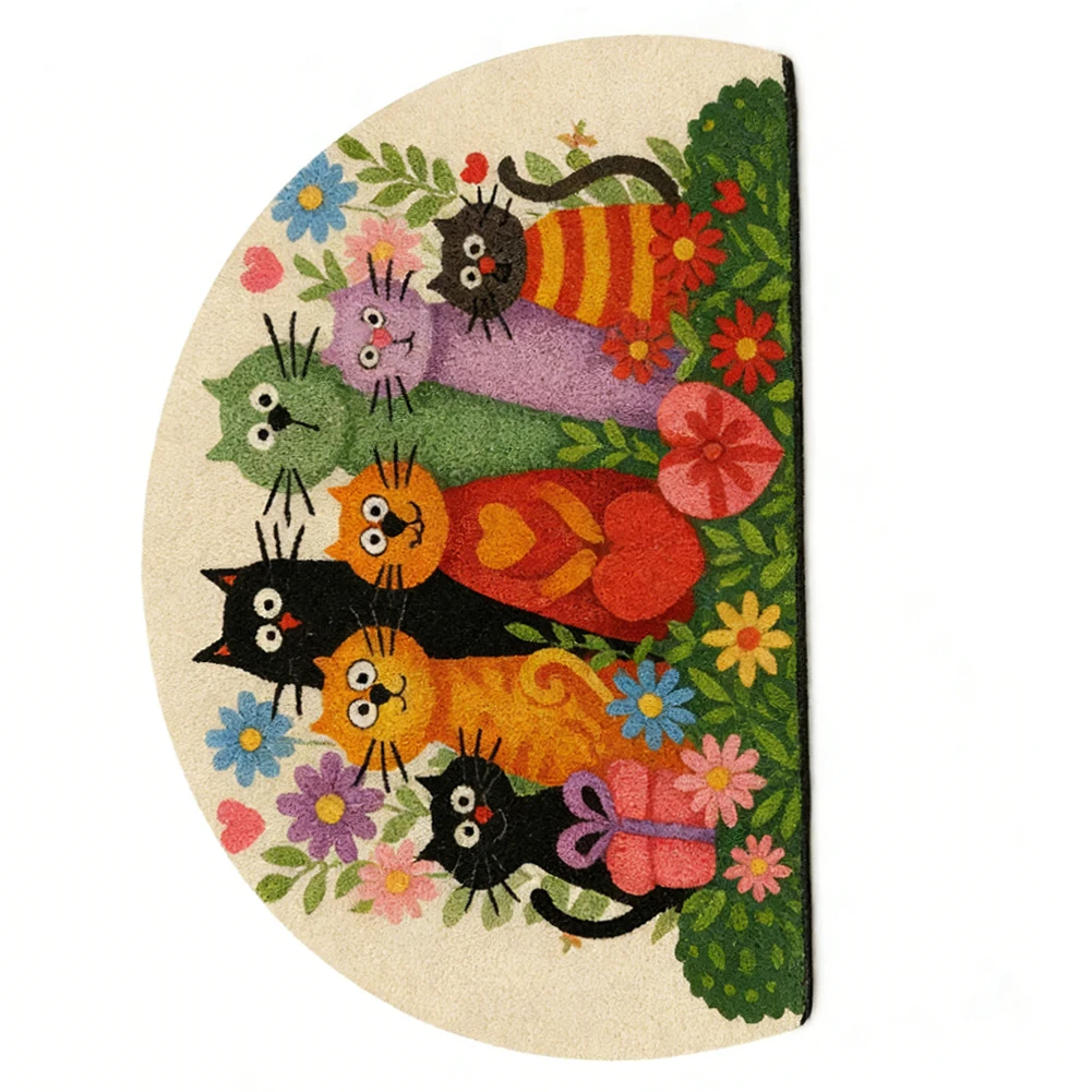 2026 New Cute Cat Anti-Slip Entrance Mat Dirt Resistant Floor Carpet For Home Garden Patio Easy Clean Safe Door Rug 40x60cm