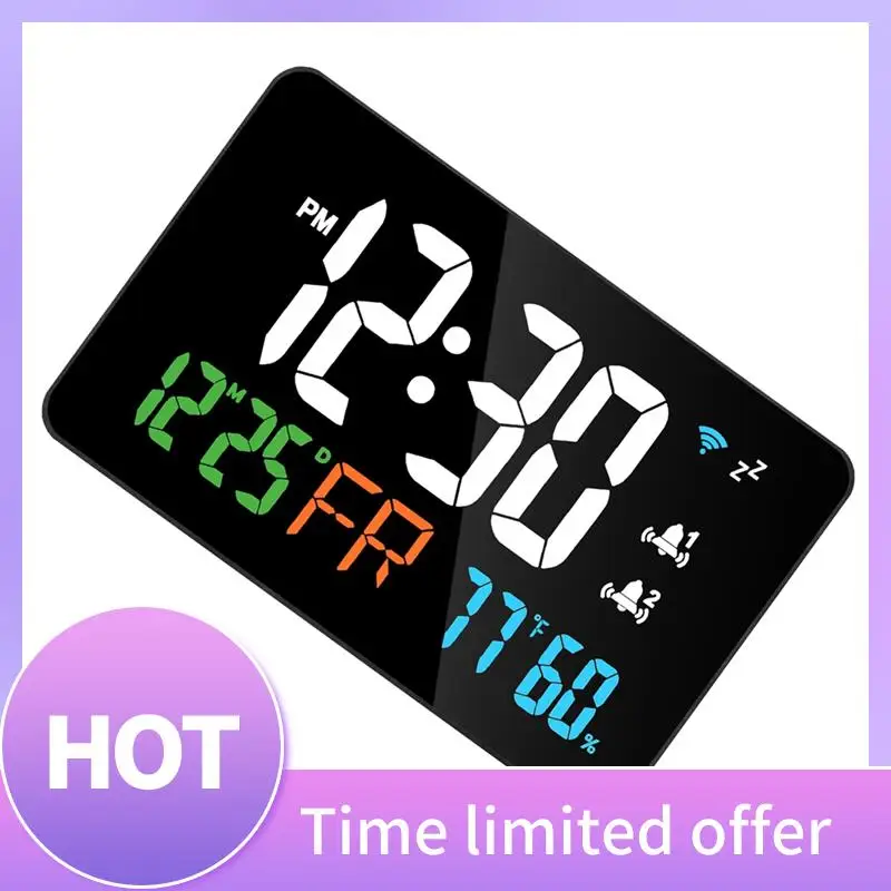 ABFN-Wifi Настольные часы Календарь Цифровой светодиодный дисплей Интеллектуальный термометр Умные настенные часы Поддержка WIFI Инструмент автоматической калибровки