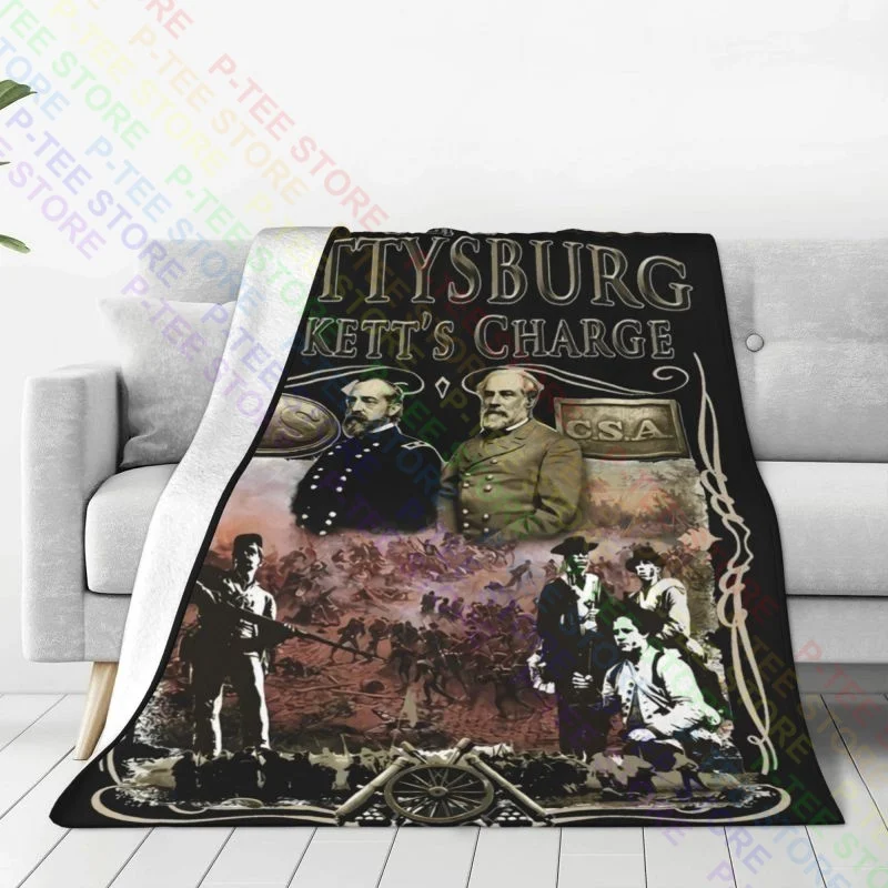 Battle Of Gettysburg Picketts Blanket Shaggy Comfort Anti-Pilling Faux Fur Throw Home Decotation