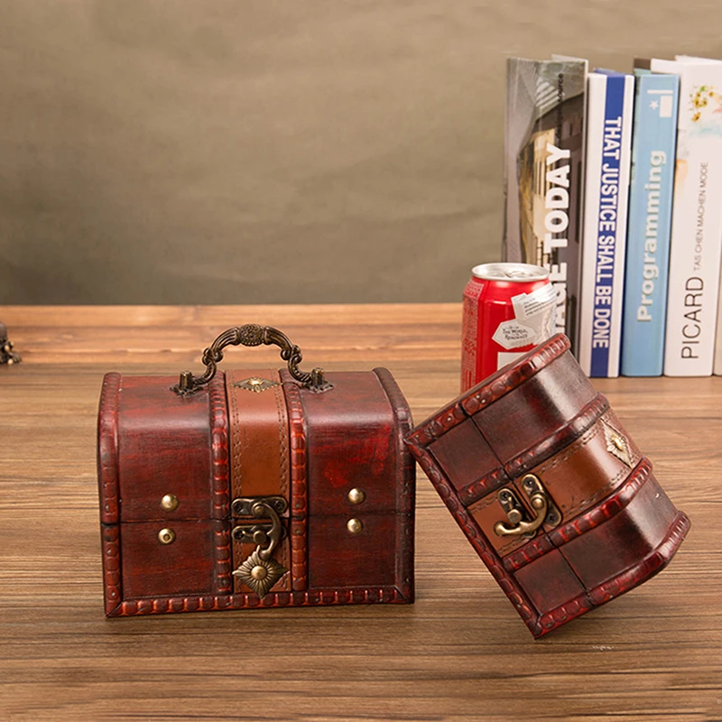 Treasure Chest Vintage Treasure Storage Box Piggy Bank Jewelry Organizer Saving Box Case For Home Retro Decoration