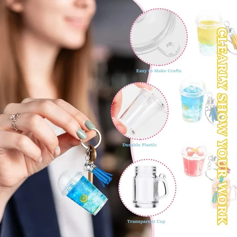 

100 шт., мини-чашки, летние подвески для напитков, брелок DlY, аксессуары для изготовления брелоков «сделай сам», набор для изготовления декора