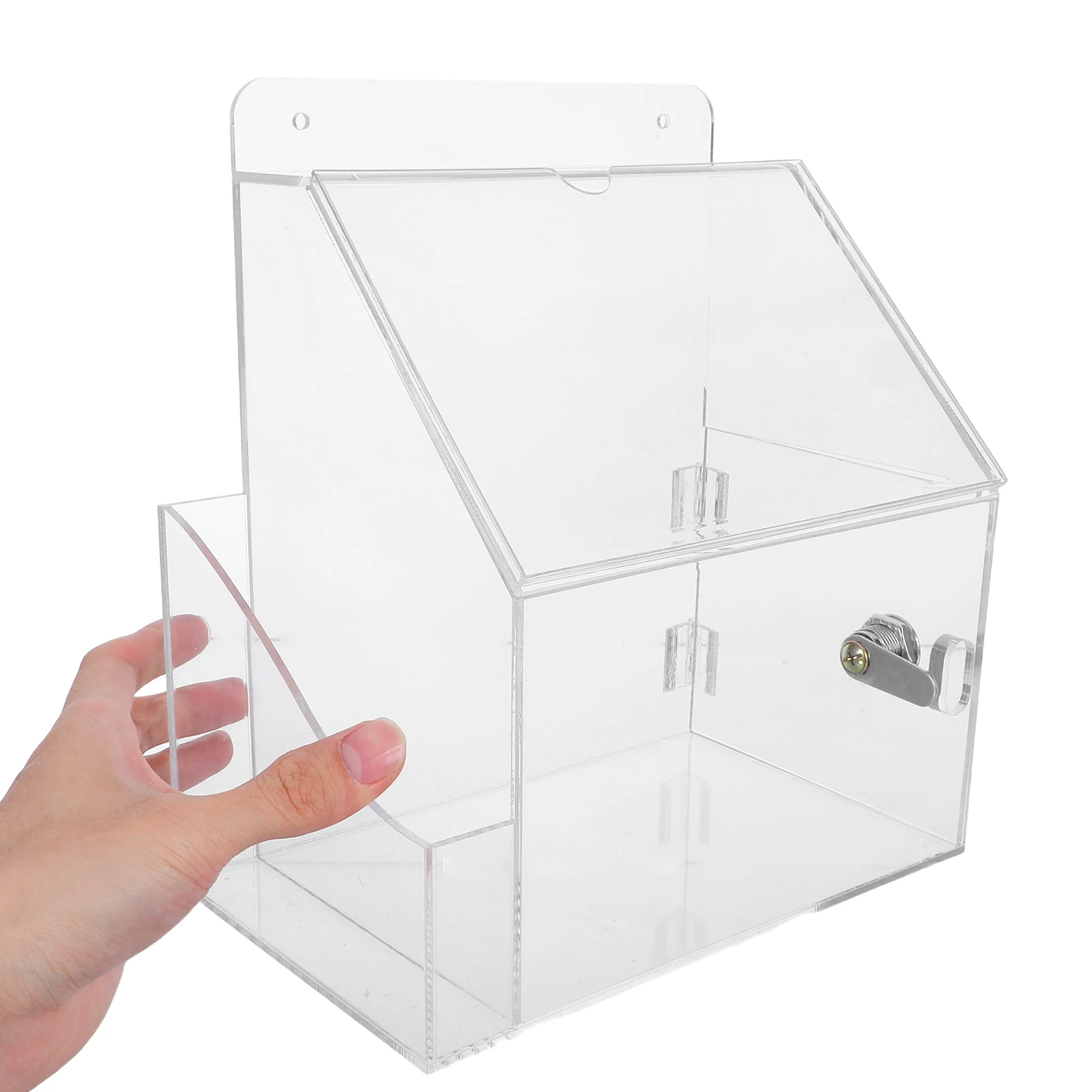 

Multifunctional Voting Clear Acrylic Donation Ballot Container For Fundraising Charity Feedback Lock Slot Raffle Ticket