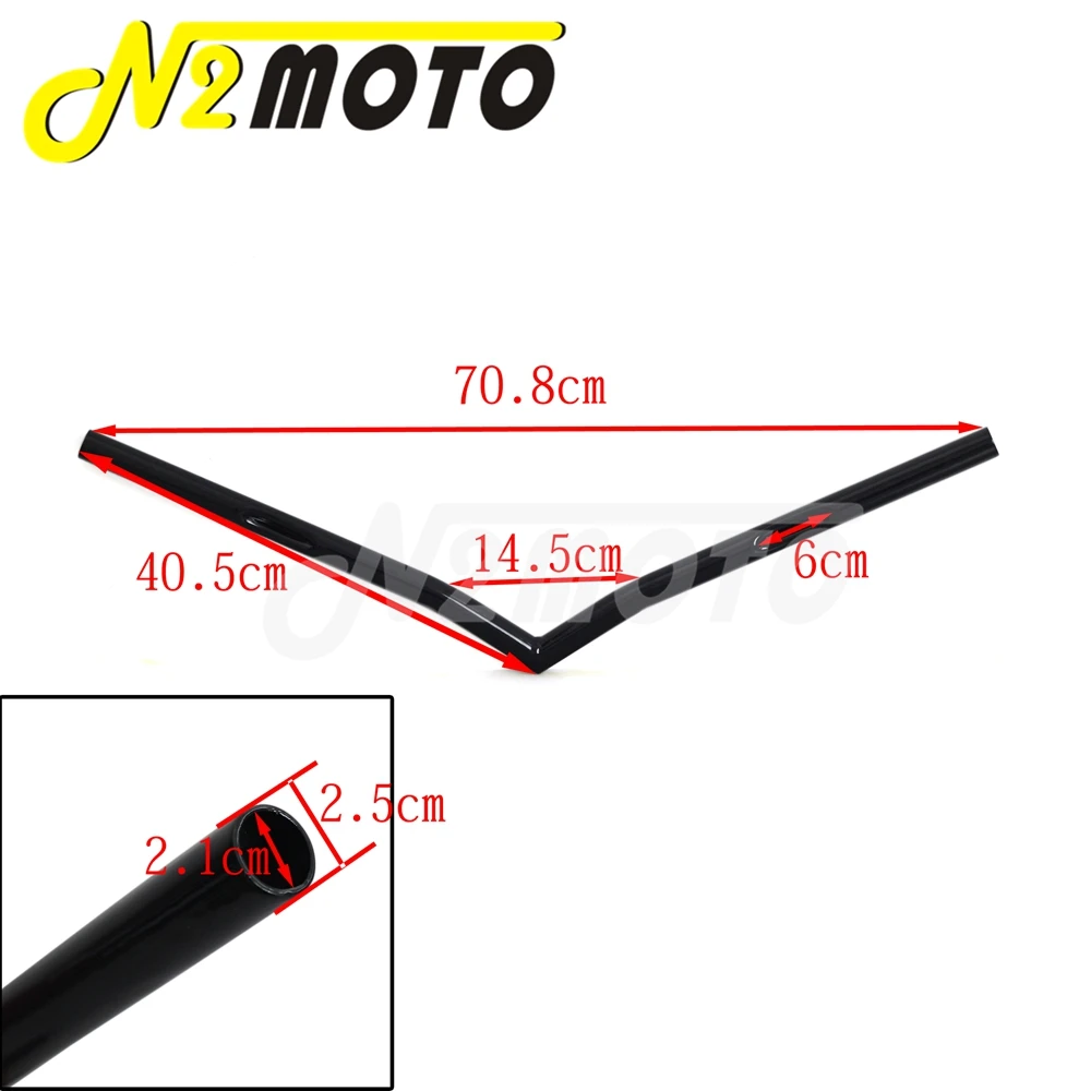 Universal Motorcycle V-Bar 25mm Handlebar For Yamaha Harley Chopper Cafe Racer Suzuki Width 28