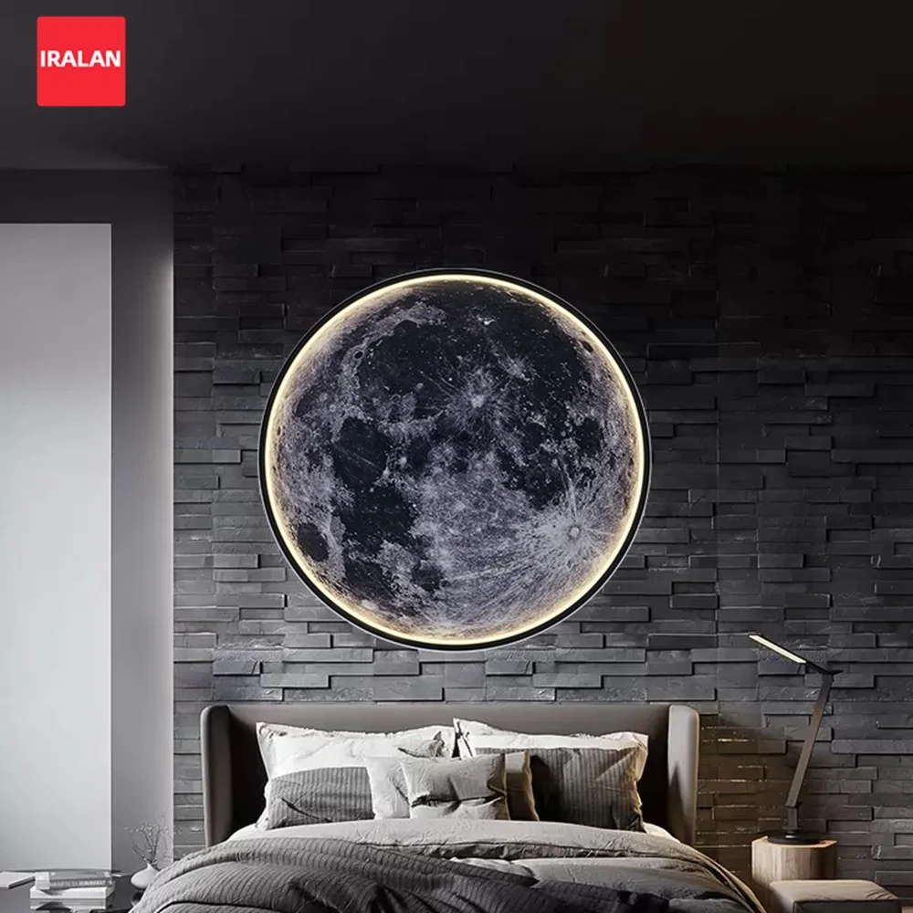 

IRALAN Moon LED Wall Lamp Circular Romantic Atmosphere Interior Wall Light Room Decoration Modern Luxury Corridor Wall Lamp