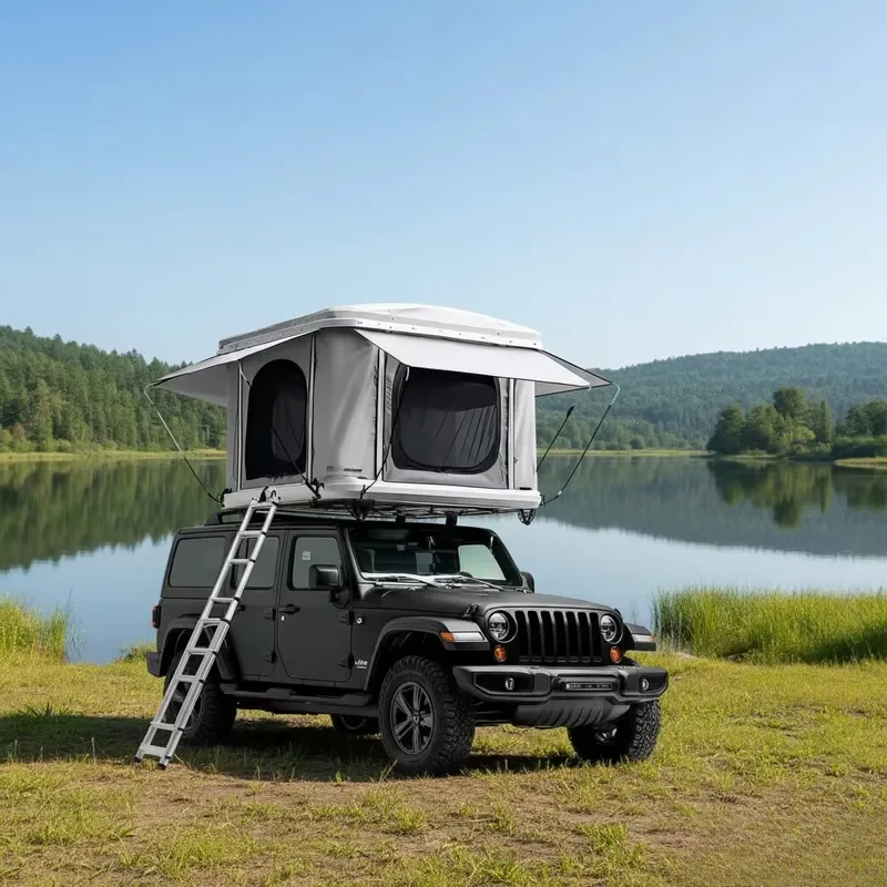 ABS PC Hard Shell Roof Tent Box Oxford Four-season Automatic Opening Double Layers Universal Car Rooftop Storage Aluminum