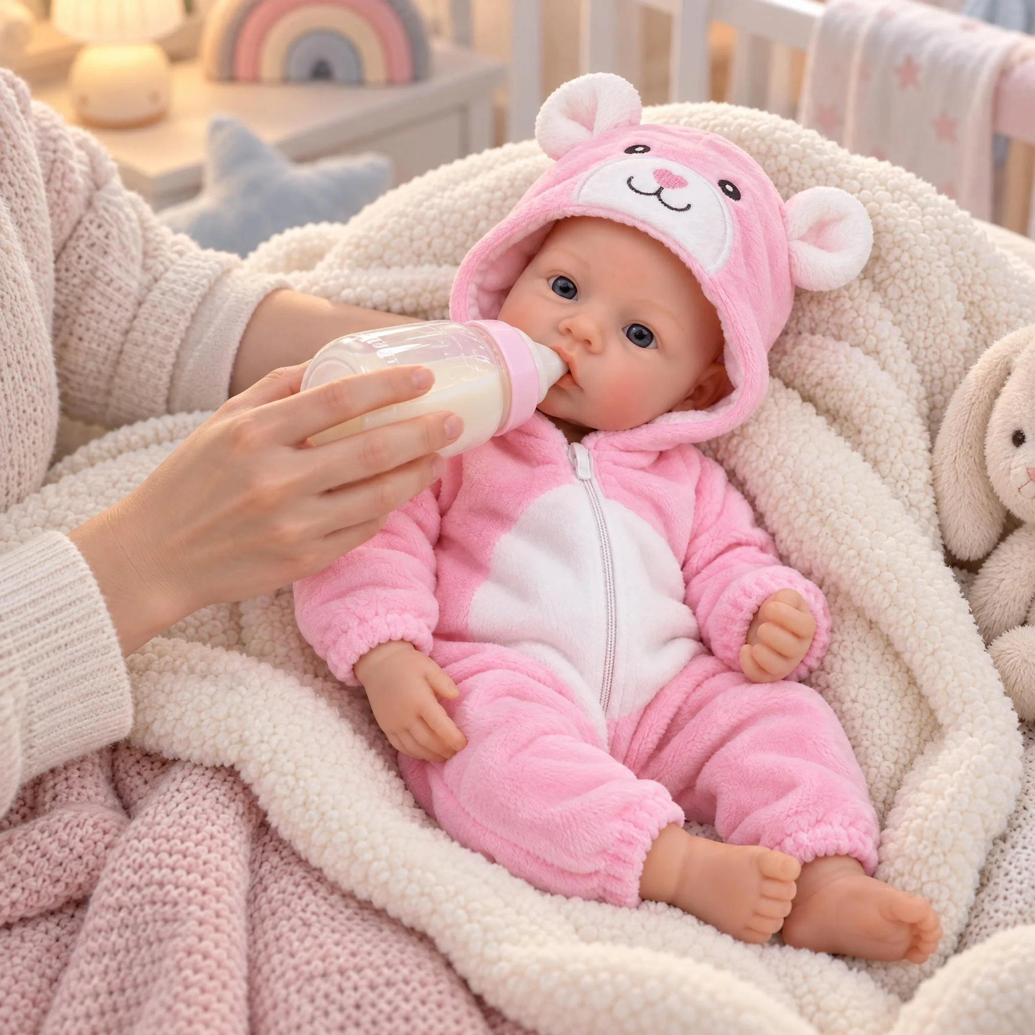 NPK 16inch Meadow Full Solid Silicone Flexible Elastic Super Soft Cute Mouth Can Open Squish Silicone Lifelike Reborn Bebe Doll
