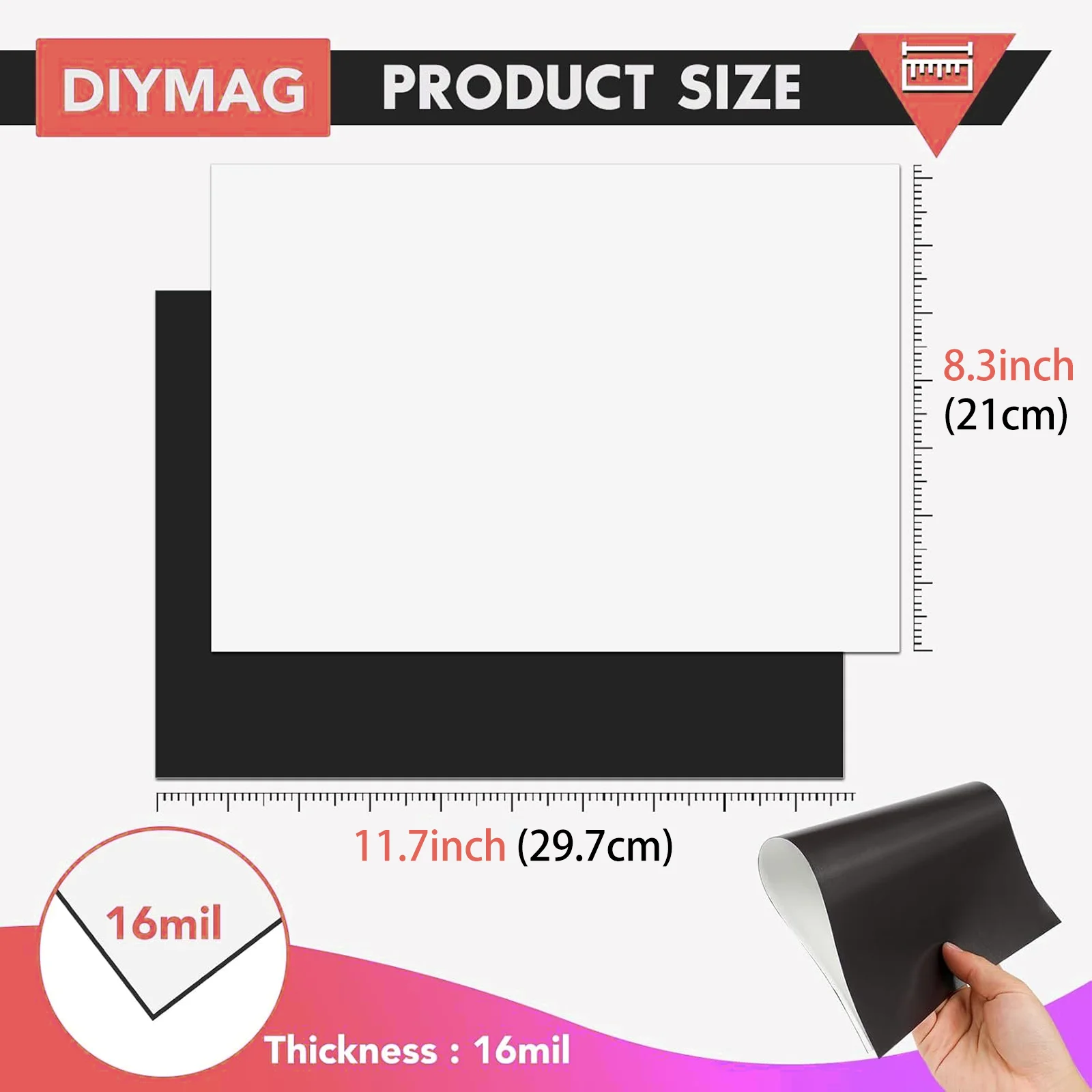 5 Sheets A4 Size Matte Finish Printable Magnetic Printing Sheets, Inkjet Printing Magnetic Photo Paper, Flexible Magnetic Paper
