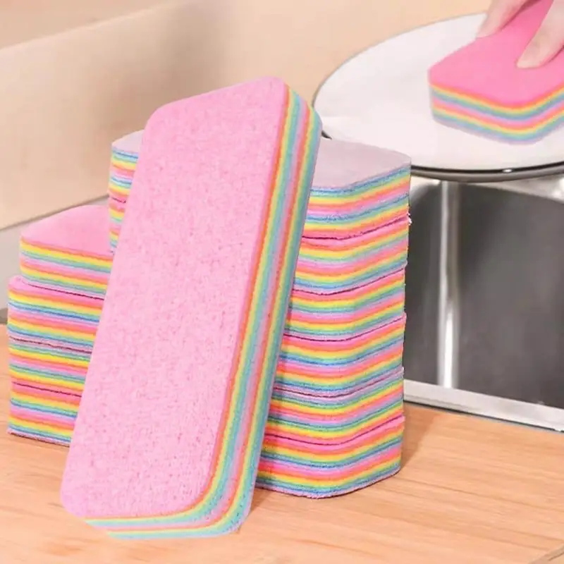 Paños de cocina reutilizables de 12 capas, paño para platos, aceite antiadherente, estropajo de limpieza grueso, toalla absorbente en forma de lágrima