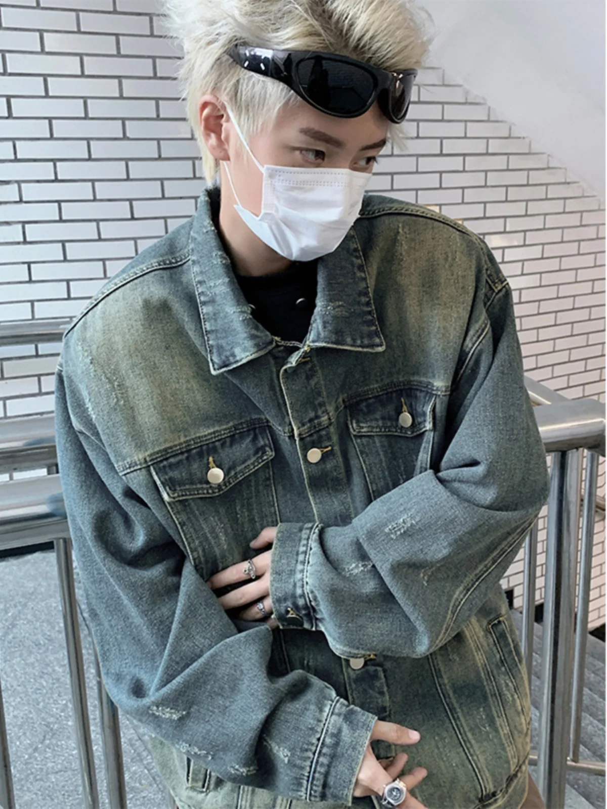 

American Retro Men's Denim Jaet Spring Autumn Cleanfit Youthful Waed Workwear Jaet Long Sve Loose Fit Cotton Blend