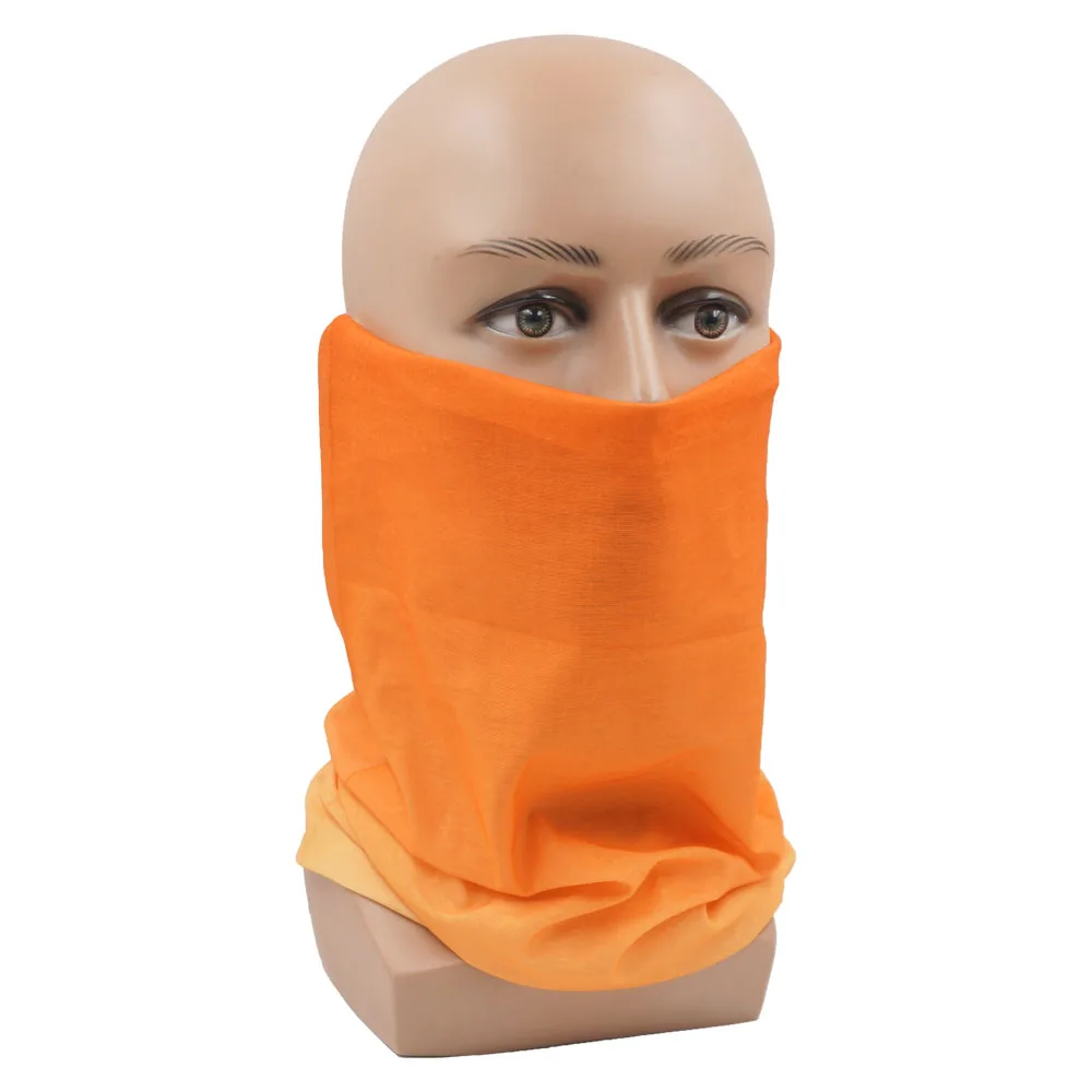 Orange Face Bandana Women Running Camping Headwear Seamless Neck Gaiter Breathable Hiking Face Mask Tube Cycling Headscarf Snood