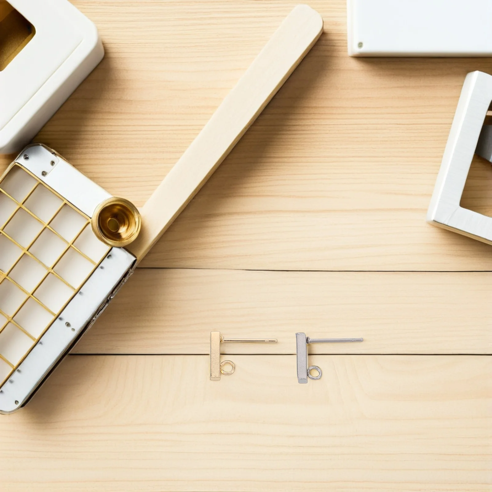 

40pcs Stainless Steel Earring Posts T Bar Stud Findings For Diy Jewelry Making Minimalist Line Ear Pins Simple Stud Earrings