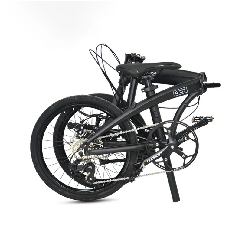 20 Inch Folding Bike Aluminum Alloy Frame Mechanical Disc Brake Foldable Bicycle 53T Crankset 8 Speeds High Carbon Steel Fork