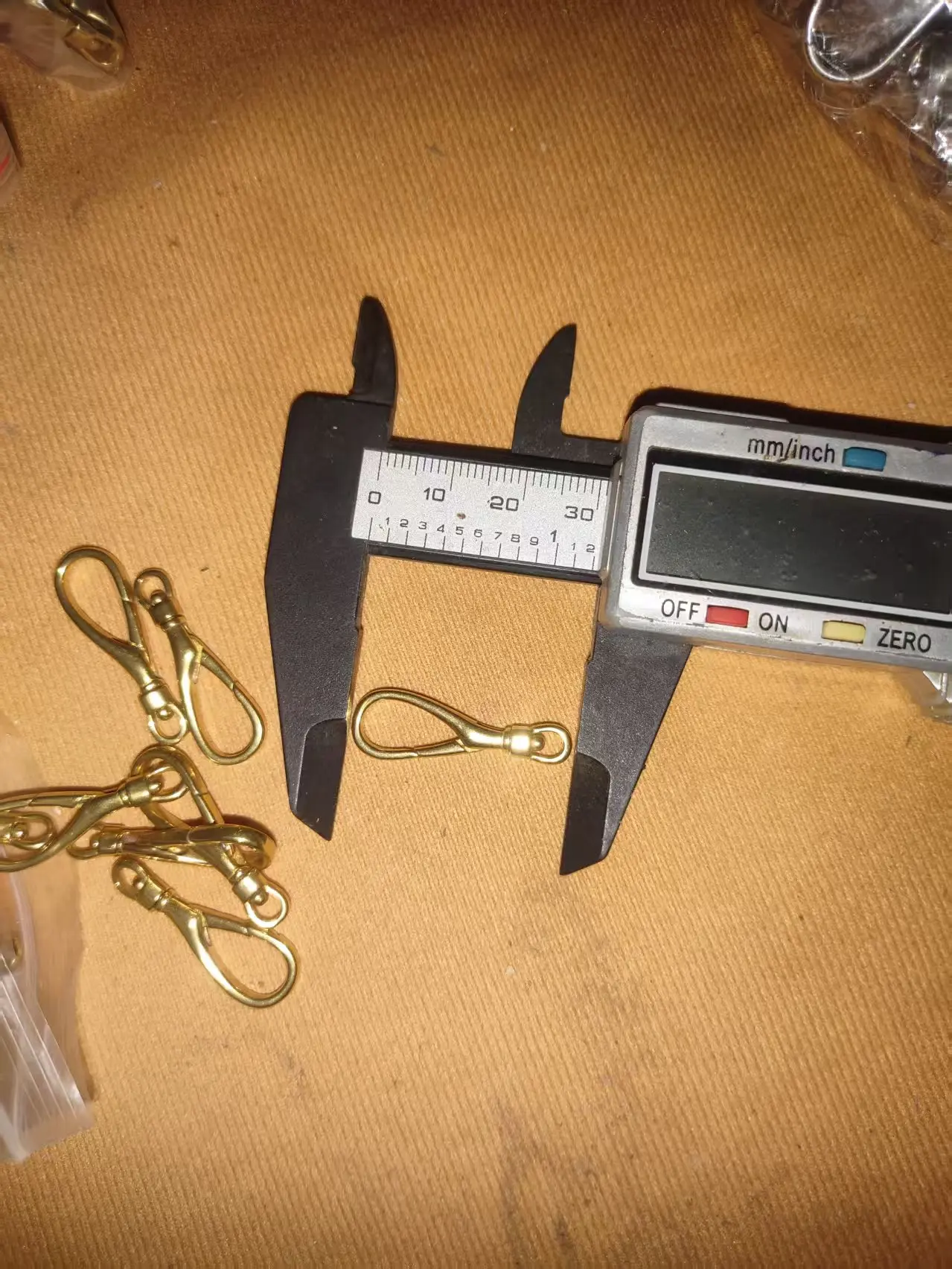 custom order of 15 packs of 31mm Brass unplated Pocket Watch Swivel Clip Chain spring Snap Hook  Buckle Leathercraft