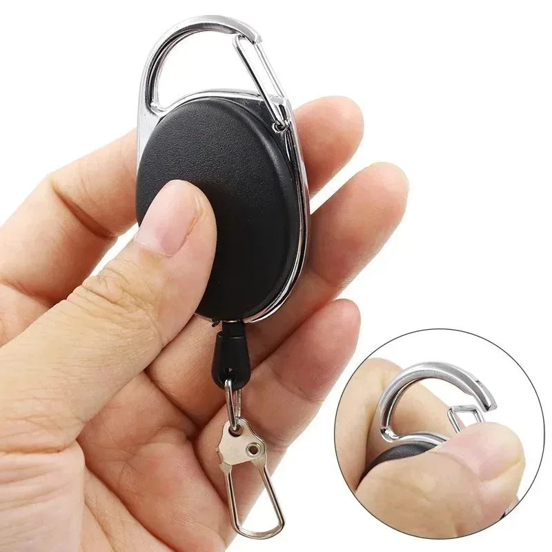 Chaveiro retrátil cordão caminhadas fivela chaveiro ferramenta retrátil extrator de cabo id fivela dispositivo anti-perda multi ferramenta chaveiro