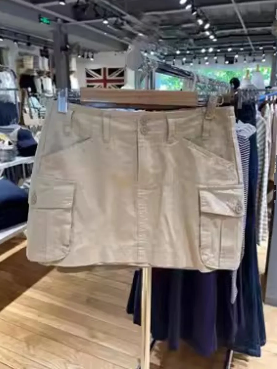 

Модная женская летняя джинсовая юбка А-силуэта Slim Fit в американском стиле, средней длины, с завышенной талией, однотонная, для повседневной носки