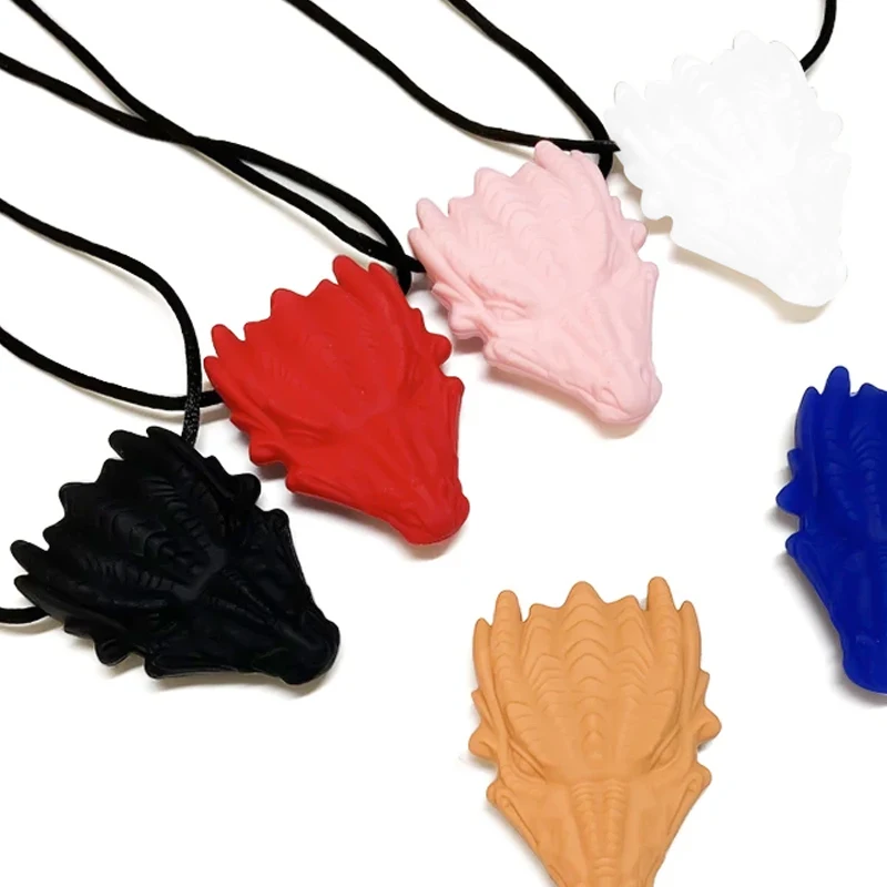 1pcs New Creative Dragon Silicone Necklace for Children Fashion Chewable Teether Necklaces Girls Series Jewelry Gift