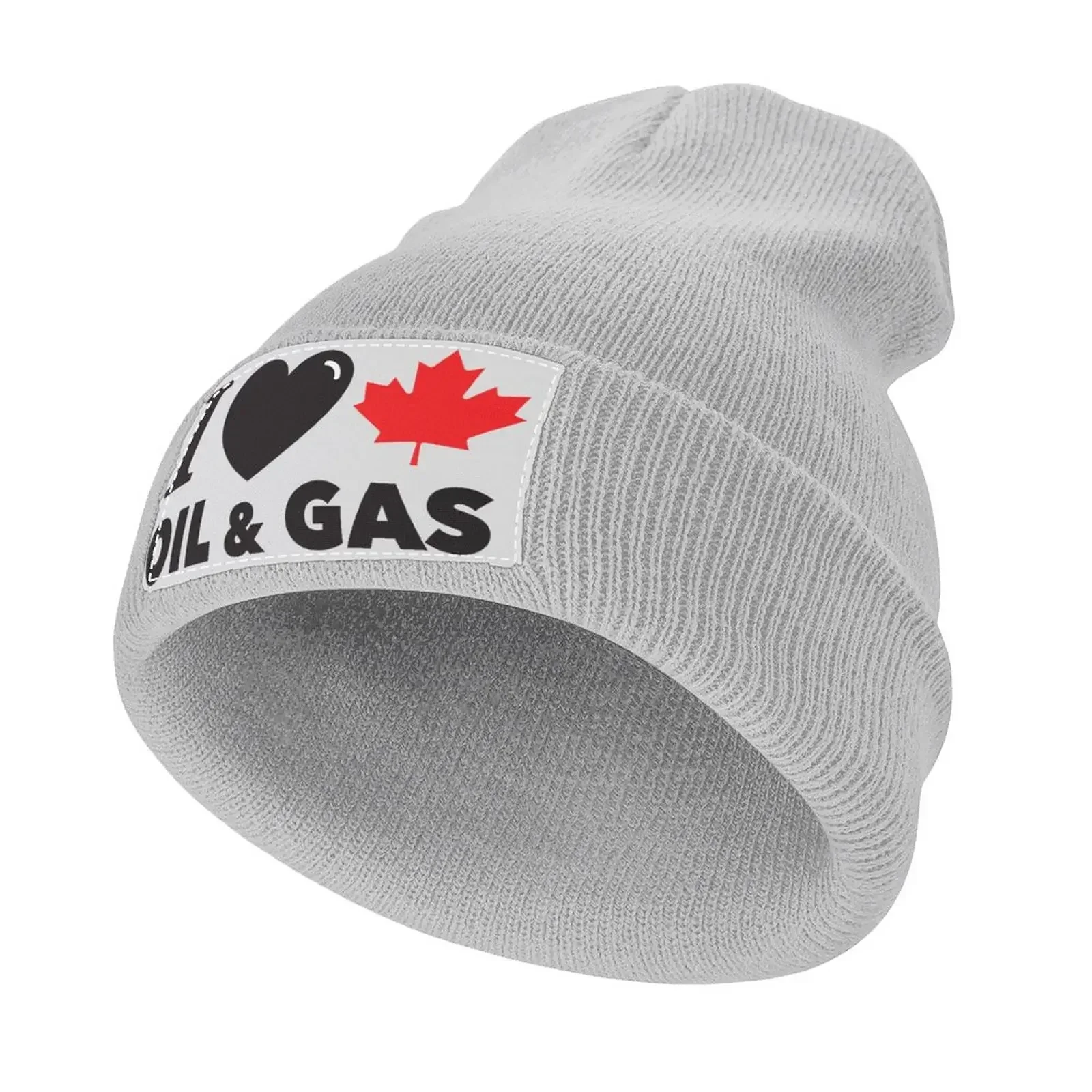 

I Love Canadian Oil and Gas Red Heart and Maple Leaf Alberta Pipelines HD HIGH QUALITY ONLINE STORE Knitted Hat