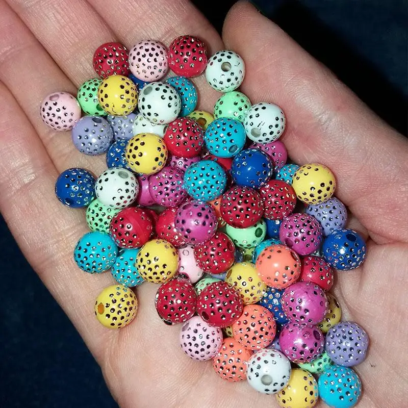 40 قطعة/الحقيبة 8 مللي متر لامعة حجر الراين DIY بها بنفسك فضفاض الخرز صنع المجوهرات ل قلادة سوار قلادة بالجملة