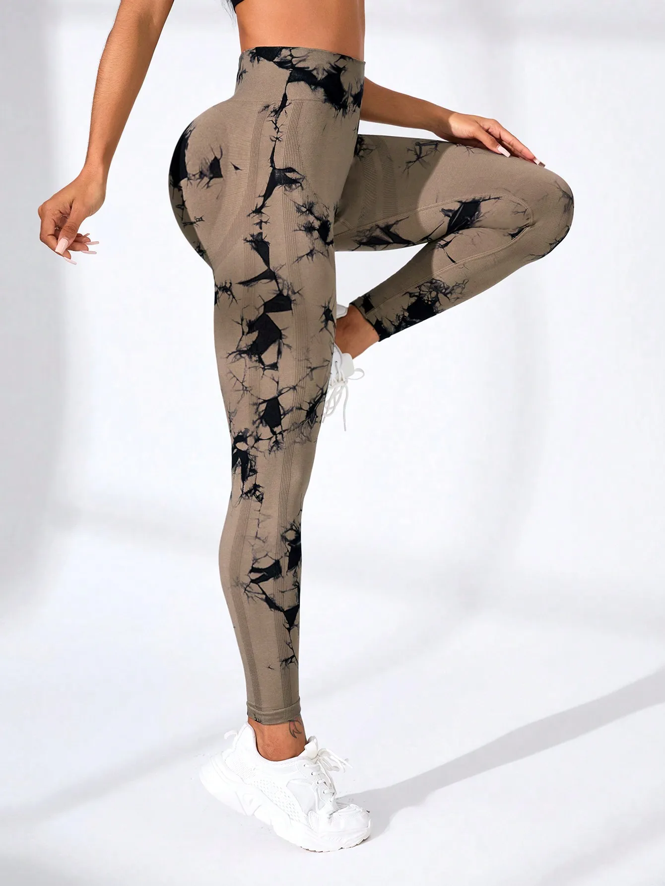 Tie-dye Printed Yoga Pants, Indoor Exercise and Outdoor Cycling, Tummy Control and Hip-lifting Tight leggings,Women\'s Sportswear