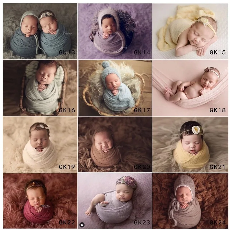 100 Day Baby Photography Blacket Newborn Photography Props Soft Fabrics Babe Wraps Multiple Colors Studio Photo Shoot Background