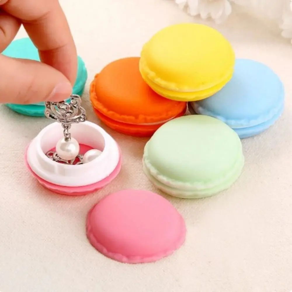 Candy Color Macaron Jewelry Box Round Dust-proof Mini Storage Box Moisture-proof Cute Medicine Box Travel Tool