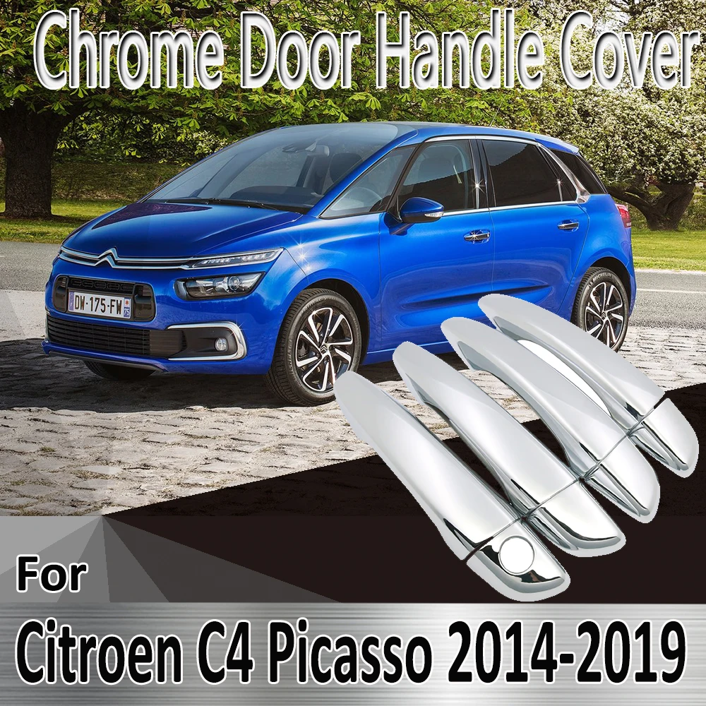 

For Citroen C4 Picasso SpaceTourer MK2 2014~2019 2015 Styling Stickers Decoration Chrome Door Handle Cover paint Car Accessories