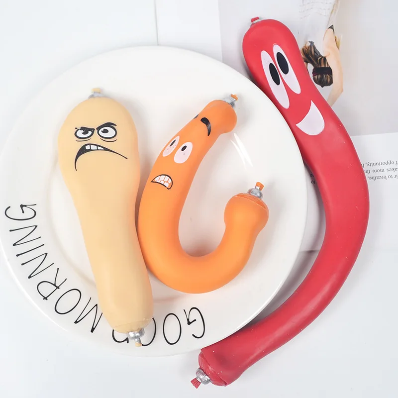 Creative Stress Relief Stretching And Venting Hot Dog Toys Memory Salad Lale Toys Soft Rubber Memory Squeezing Sand Toys