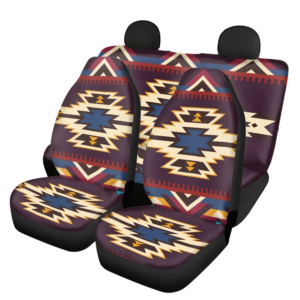 

Aztec Car Seat Covers American Tribal Pattern Car Front and Back Seat Cover Soft Elastic Full Set Durable Vehicle Seat Protect