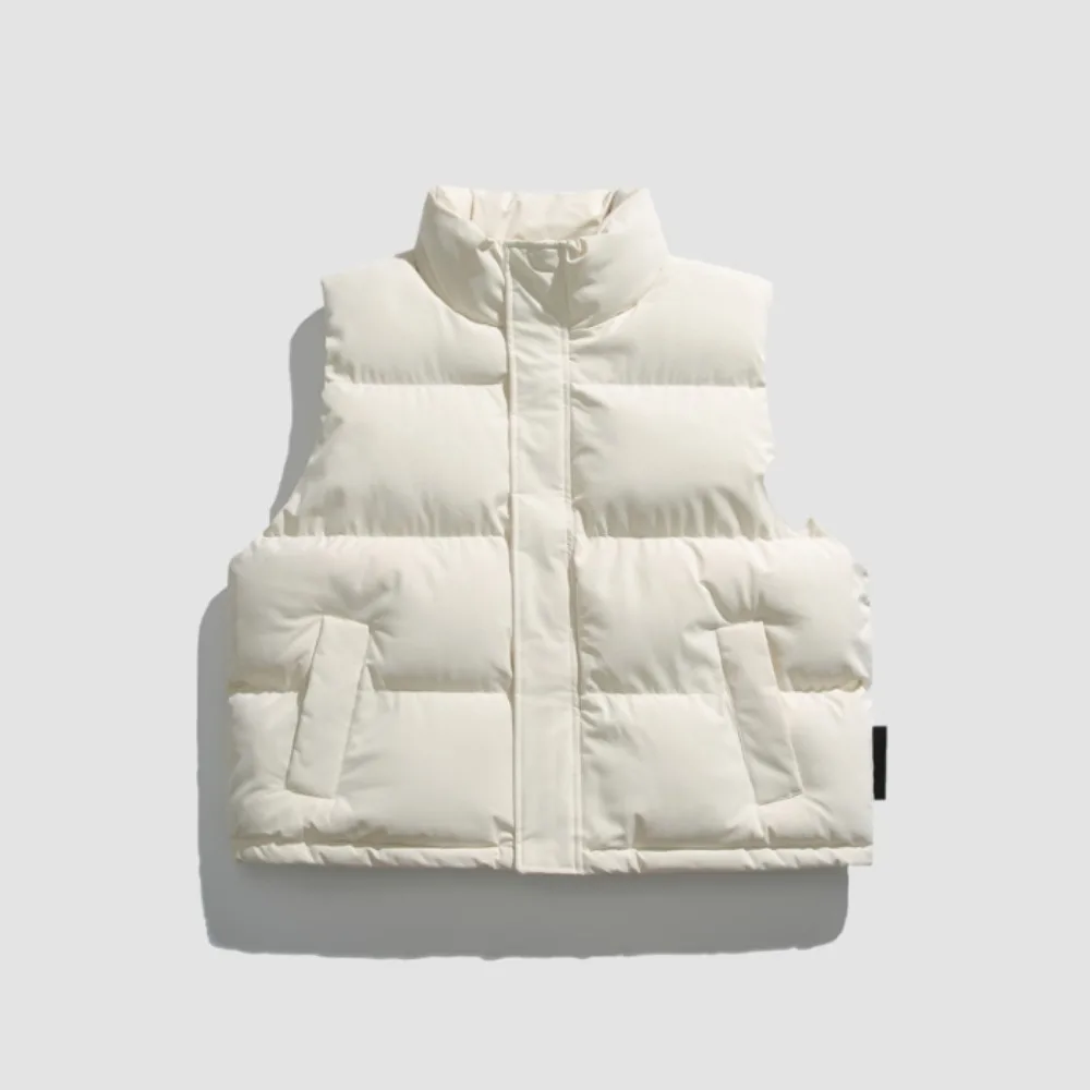 เสื้อกั๊กคอตั้งผ้าฝ้ายสำหรับผู้ชาย รุ่นใหม่ ฤดูใบไม้ร่วงและฤดูหนาว ปี 2025 แจ็คเก็ตผู้ชาย สวมใส่สบาย อุ่น