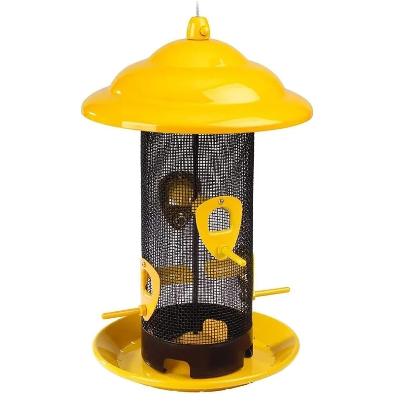 

Screen Bird Feeder, 4 Feeding Ports, 2.8 lb Bird Seed Capacity