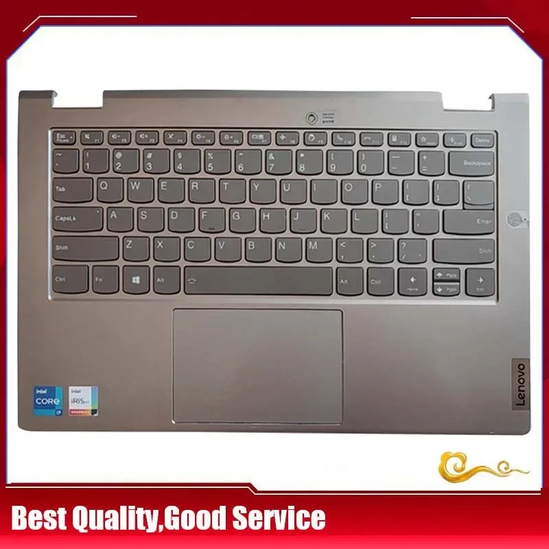 

YUEBEISHENG 97%New/org For 14" Lenovo ThinkBook 14s Yoga ITL palmrest US keyboard upper cover Touchpad