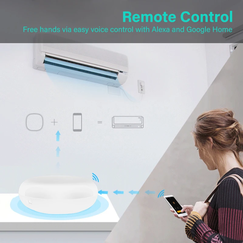 To B Tuya WiFi IR Remote Controller for Air Conditioner TV, Smart Home Infrared Universal Smart Life Control for Alexa Home