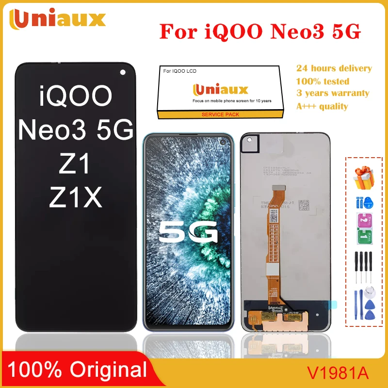 

Для мобильного телефона VIVO iQOO Neo 3 5G, ЖК-экран в сборе, сенсорный экран, замена ЖК-панели