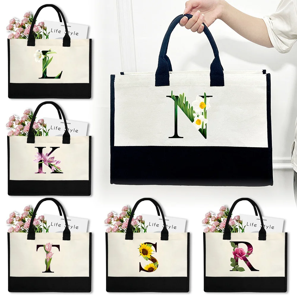 

Commuting Bags Reusable Canvas Bag Flower Color Series Simplicity Imitation Sacks Tote Storage Bag Vintage Jute Bags Handbag