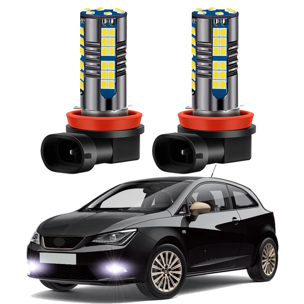 

2Pcs LED Fog Lamp Bulbs For Seat Ibiza MK4 6J 6P MK5 KJ 2013-2020 Front Fog Light Canbus White