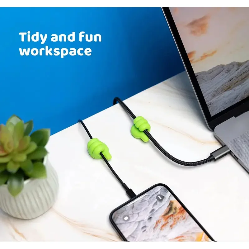 Organizzatore di cavi in silicone Supporto per clip Ganci per pollice Ganci da parete per scrivania in filo Cavo di stoccaggio Protezione multifunzionale Gestione dei cavi