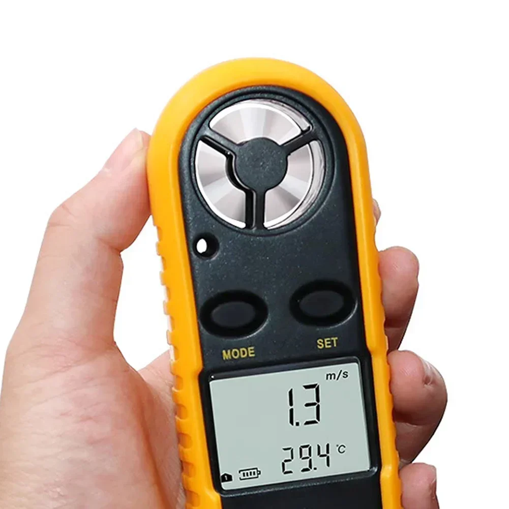 1PC Anemometer Pocket Wind Speed Tester Mini LCD Digital Anemometer Wind Speed Air Velocity Temperature Measuring With Backlight