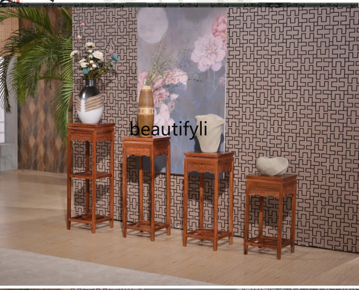 Rosewood Furniture Rosewood Flower Stand Rosewood Flower Stand Solid Wood Multi-Layer Flower Stand