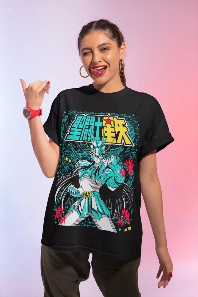 Saint Seiya Dragon Shiryu Knights of The Zodiac Anime Unisex T-Shirt Soft Tee Women Clothing  Y2k Top  Women Clothes