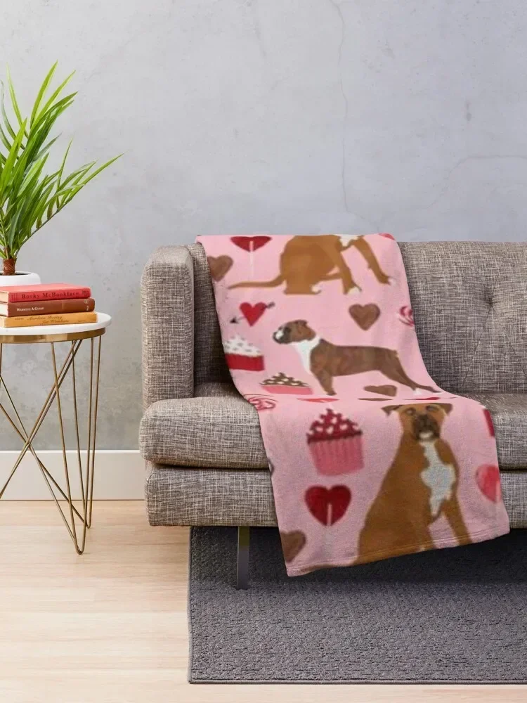 BOXER VALENTINE'S DAY Throw Blanket Summer Beddings Flannel valentine gift ideas Sofa Blankets