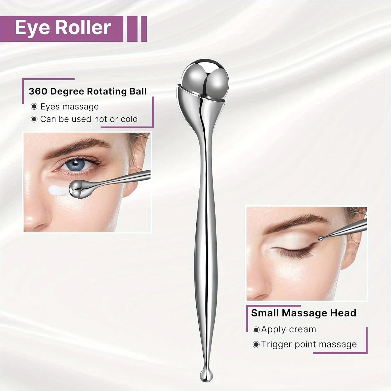 Stainless Steel Eye Massager & Face Rollers Face Massager Tool For Puffiness Eye Bags Ideal For Daily Facial Care Body Massager