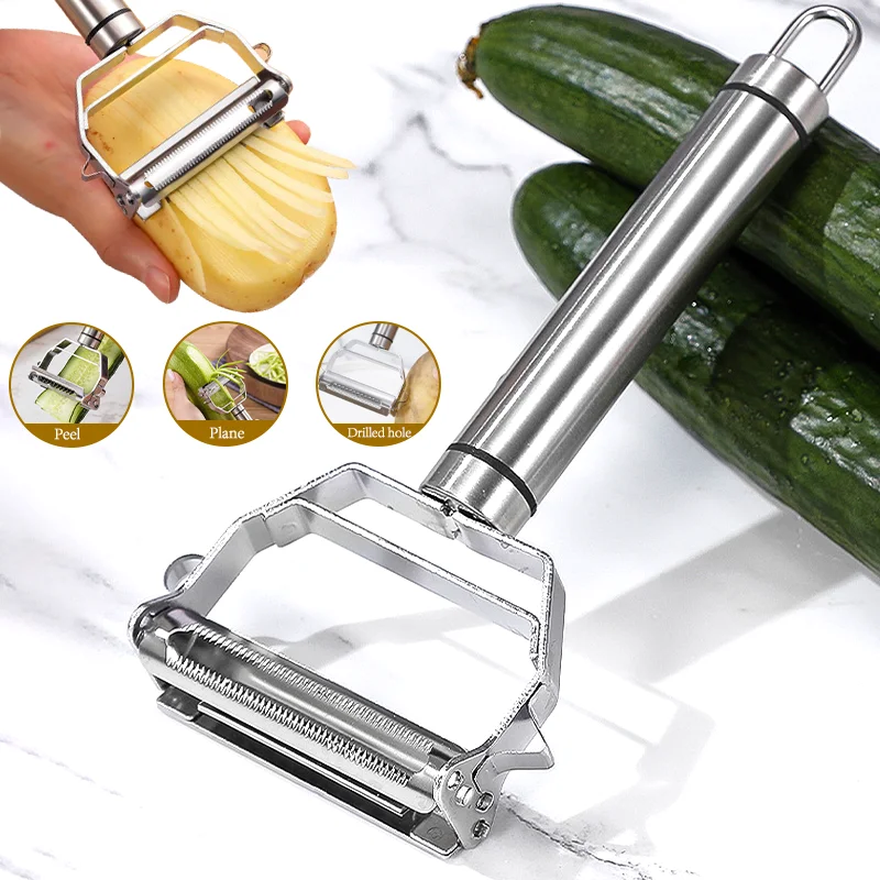 2/4 In 1 Rotary Peeler Multiple-Function Vegetable Fruit Potato Peeler Stainless Steel Peeler Home Kitchen Article Durable