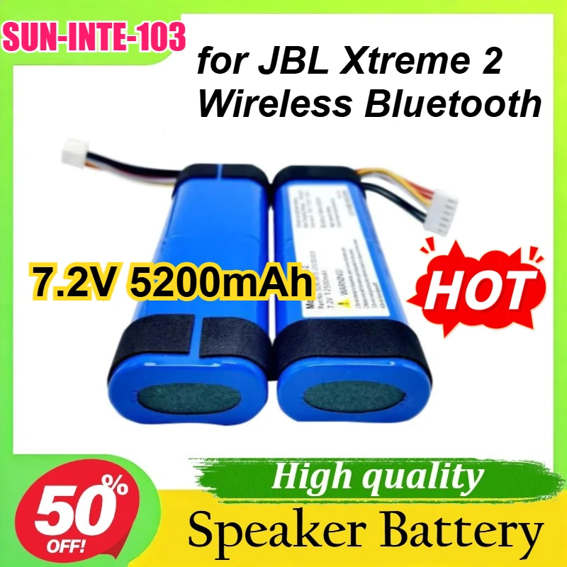 SUN-INTE-103/ID1019 7.2V 5200mAh for JBL Xtreme 2 Wireless Bluetooth Speaker Battery