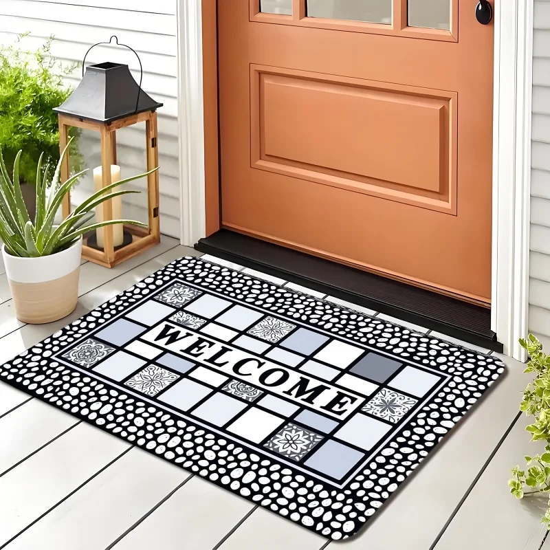 Glamorous Bloom Welcome Rug Easy Clean Water Resistant Mat Great Gift For Art Lovers And Refined Home Entrance Protection