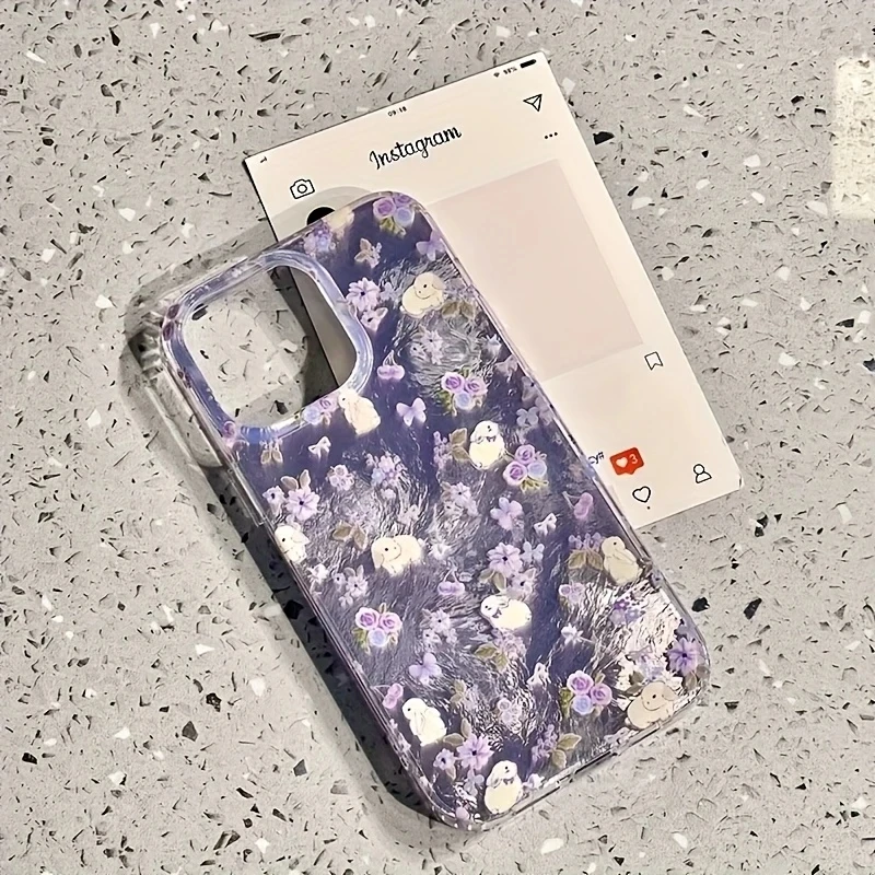 Perforated Vortex Shell IND Flowers Rabbit Phone Case For iPhone 17 16 15 14 13 12 11 Pro Max XS X XR 7 8 Plus 16E 17 Air Cover - Image 4