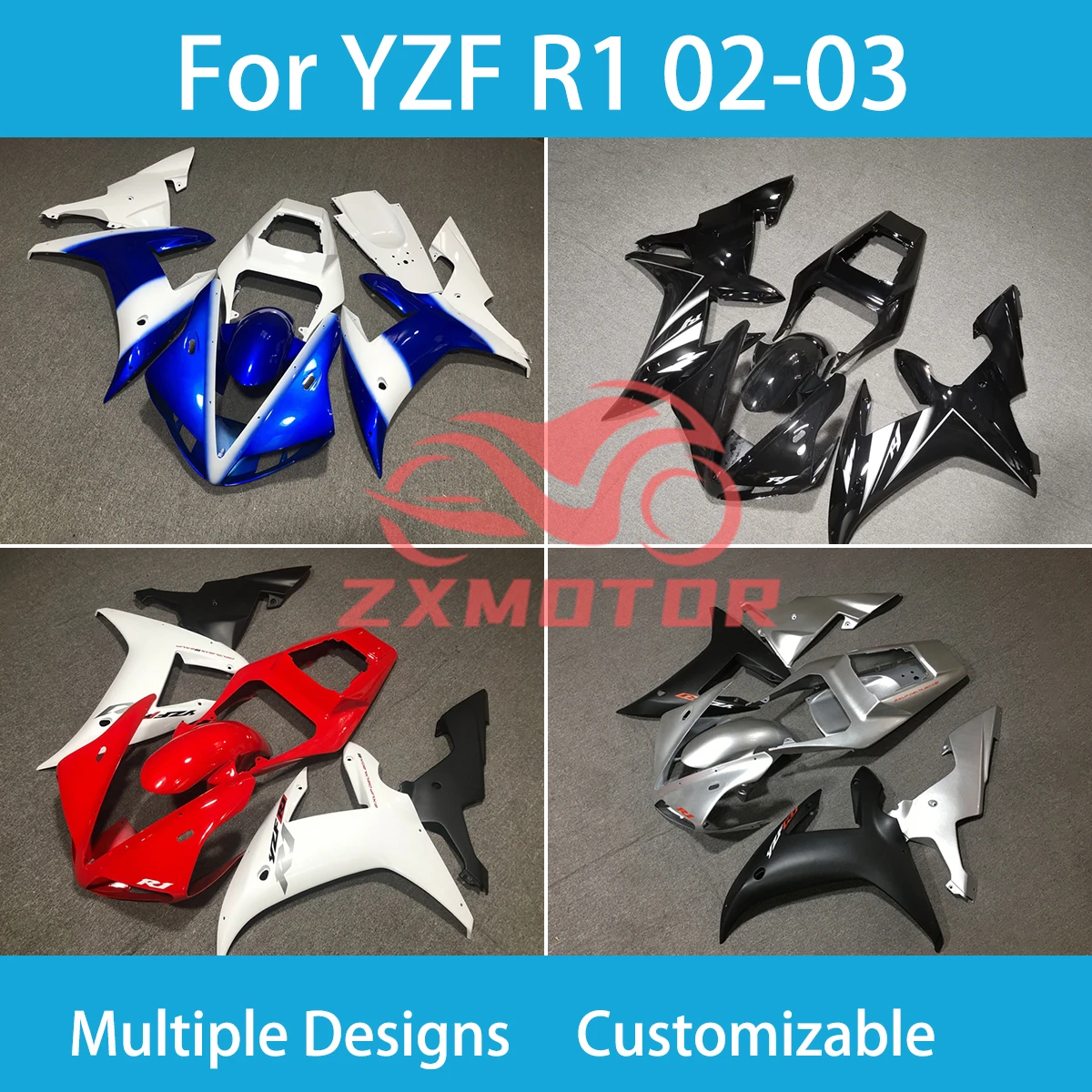 YZF R1 2002 2003 Hot Style Fairings for Yamaha YZF R 1 02 03 Aftermarket Motorcycle Injection Fairing Panel Kit Set Bodywork